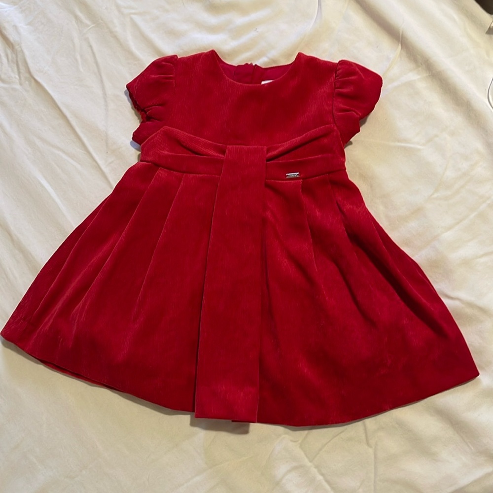 Mayoral 12 months / 80 cm Christmas / Holiday red dress.
